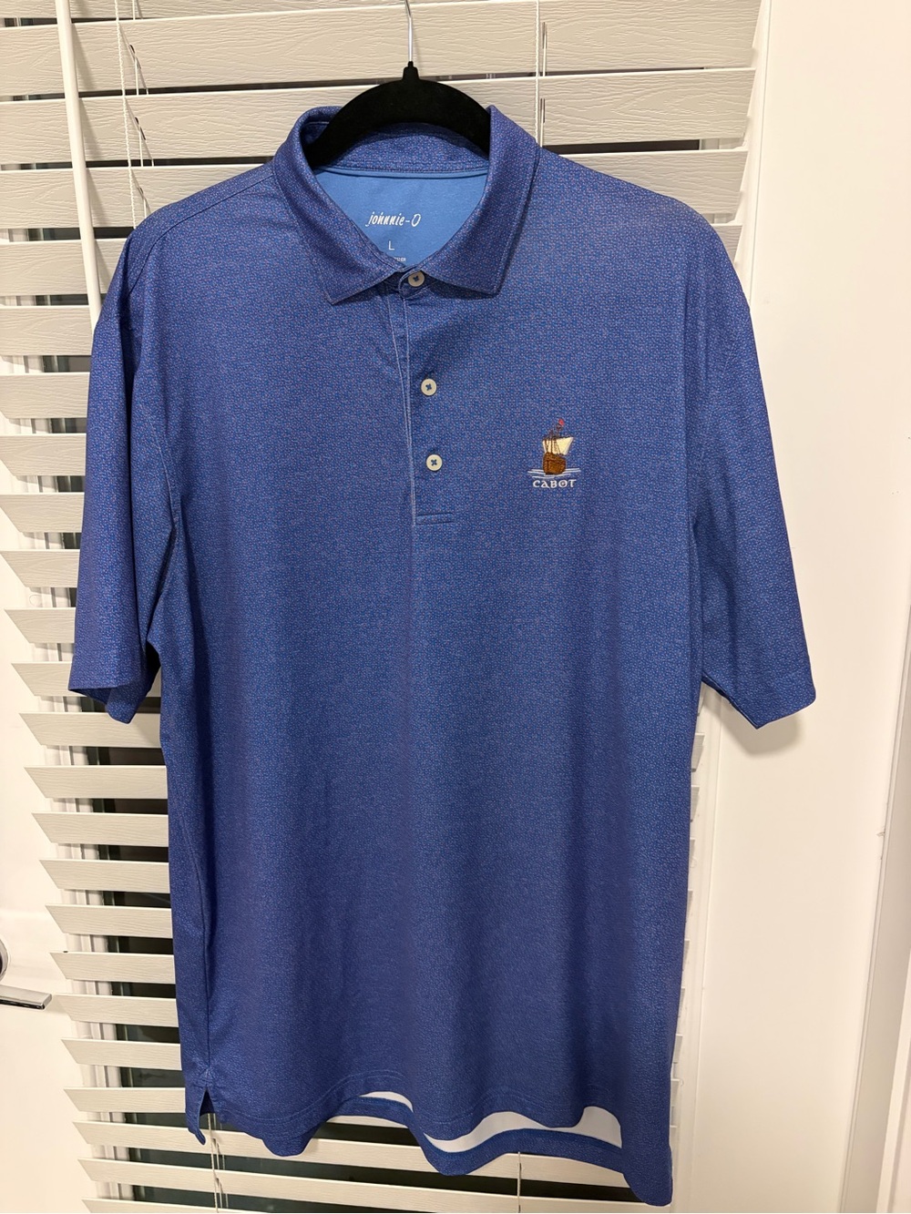 Casual Blue Embroidered Polo Shirt